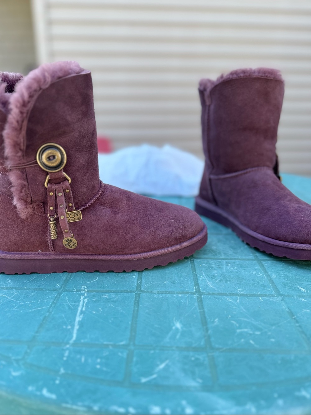 Women’s UGG Azalea charm boots in plum - Picture 5 of 12